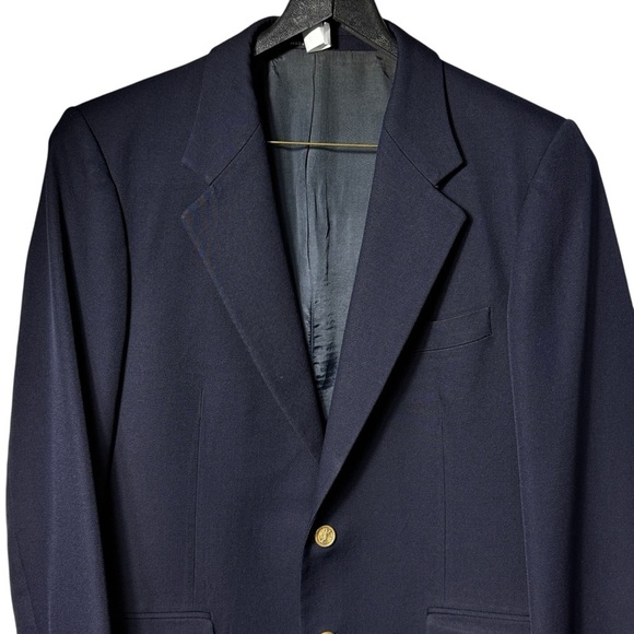 Vintage Yves Saint Laurent YSL Navy Wool Gold Button Blazer Mens US 38-40 FRANCE - Picture 2 of 7